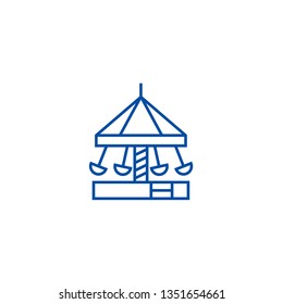 Merry go round,carousel,kindergarten line icon concept.  