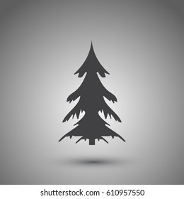merry happy Christmas xmass tree with decorative string lights festive greetings