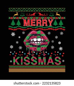 Merry Kissmas - ugly t-shirt, sweater design