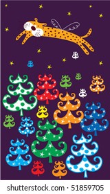 merry leopard christmas greeting