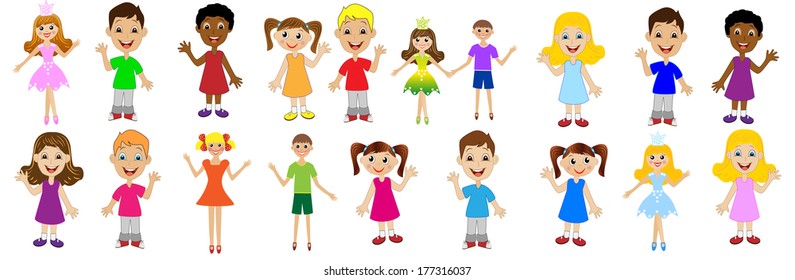 merry little child on white background, vector illustration