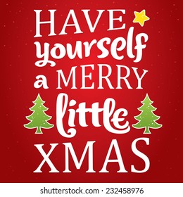 Merry little Christmas greeting card