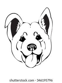 merry muzzle dogs, vector illustration