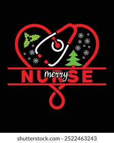 Merry nurse eps printable cut file.