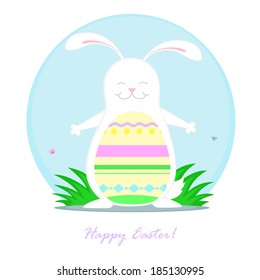 merry painted rabbit wishes everyone a happy Easter