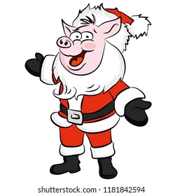 Merry pig, symbol of the year 2019 - yellow earth pig, happy new year 2019, background for presentation, printing, website, banner, poster, calendar, background for picture, business card, notebook