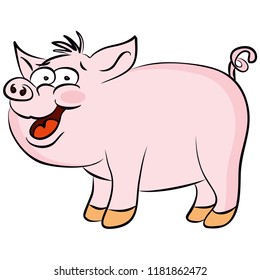 Merry pig, symbol of the year 2019 - yellow earth pig, happy new year 2019, background for presentation, printing, website, banner, poster, calendar, background for picture, business card, notebook