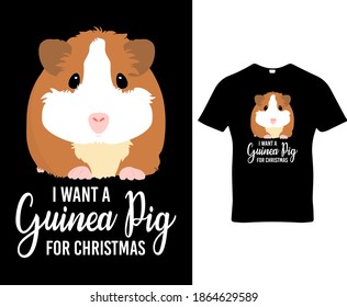 Merry Pigmas. Guinea pig quote custom graphic typography t-shirt design template vector.Premium quality logo concept illustration