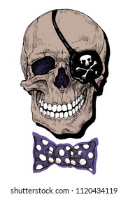 Merry pirate skull - vector illustration