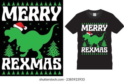 Merry rexmas typography vector t shirt design. Best Christmas t- shirt design vectors template. Santa Claus Merry Christmas Shirts Perfect for print item poster, banner, card, mug, pod