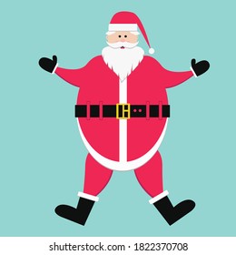 Merry santa claus - fairytale character character christmas vector. Illustration icon in flat style. 