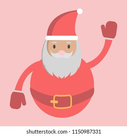 Merry Santa Claus. Smiling cartoon old man in clauses suit telling Christmas holiday story vector illustration