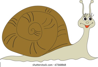 A merry snail creeps in matters
