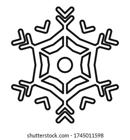 Merry snowflake icon. Outline merry snowflake vector icon for web design isolated on white background