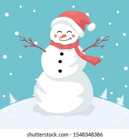 Merry Snowman Merry Christmas Card