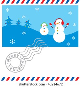 merry snowman greeting
