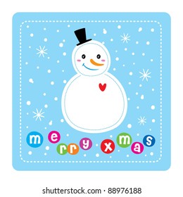 merry snowman greeting card