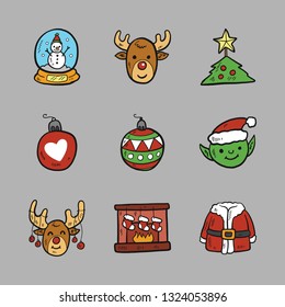 merry vector icon set