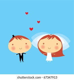 merry wedding couple