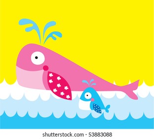 merry whale doodle