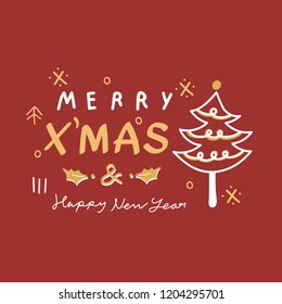 Merry X Mas Doodle Vector