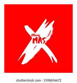 merry x mas typography concept