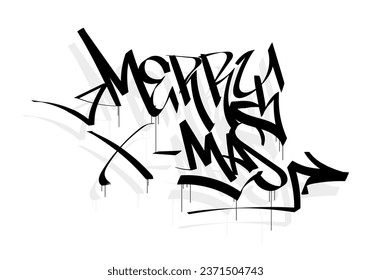 MERRY X MAS word graffiti tag style