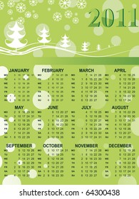 merry xmas background calender for 2011, illustration