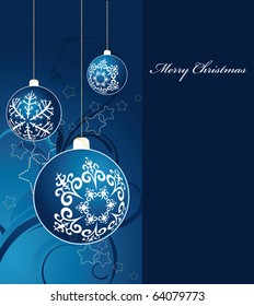 merry x-mas card blue