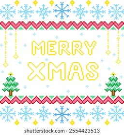 Merry X-mas Christmas Pixel Art