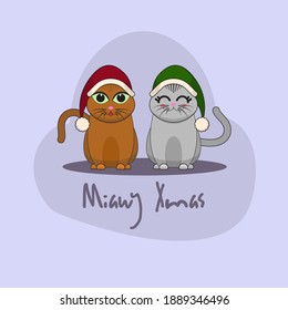 Merry Xmas cute cat in the world