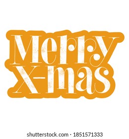 Merry x-mas hand-drawn lettering quote for Christmas time. Text for social media, print, t-shirt, card, poster, promotional gift, landing page, web design elements. Vector illustration