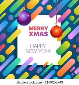 Merry xmas and Happy New Year. Vector greeting card  - Shutterstock ID 1189262743