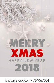 Merry Xmas and Happy New Year 2018 festive poster