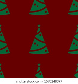 Merry Xmas and New Year background. Seamless pattern with  Christmas trees. Can be used for wallpaper, pattern fills, textile, web page background, surface textures,  gift paper, postal packaging