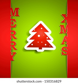 Merry Xmas paper card eps10 vector illustration