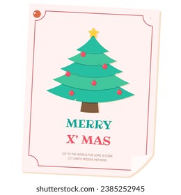 merry xmas poster for christmas time, vector illustration