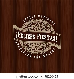 merry xmas and satisfied new year logo pattern of greeting cardboard in spanish on vintage vector new wood scene that build a difference in your new design feliz navidad smiling classic white texture