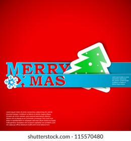 Merry Xmas strips card vector illustration