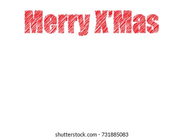 Merry X'mas Text with Scribble / sketch Design and copy space