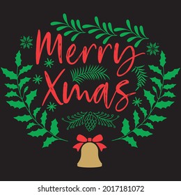 Merry Xmas T-shirt Design, Vector File