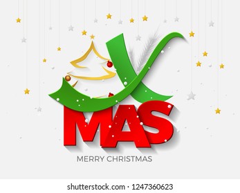 Merry X-Mas Vector Greeting background For Banner, Poster, Web, Header.