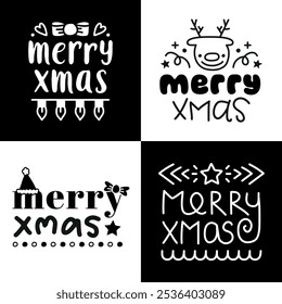 Palabras de Ilustración vectorial de feliz Navidad