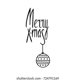 Merry Xmas vector lettering