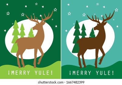 Merry Yule, Merry Christmas, Pagan Christmas, Christmas card