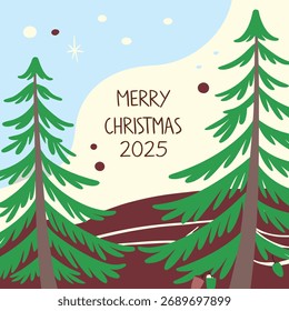merry-christmas-2025-text-with Colorful vector design, Merry-christmas Design, vector art design