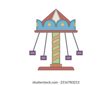 Merry-go-round or carousel in an amusement park