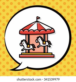 Merry-go-round doodle, speech bubble