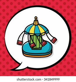 Merry-go-round doodle, speech bubble