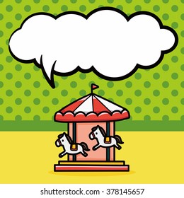 Merry-go-round doodle, speech bubble